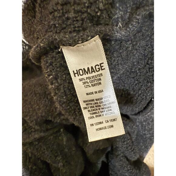 Homage Ohio Hoodie Men’s L Heather Gray Gold Script Made in USA Pullover - Picture 5 of 5